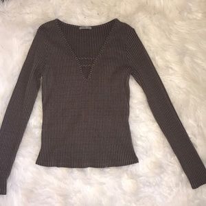 CHARLOTTE RUSSE Long sleeve brown top